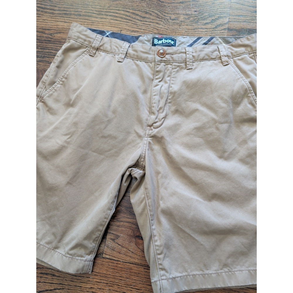 Barbour City Neuston Short Mens 36 Utility Regular Chino Khaki Shorts Tan